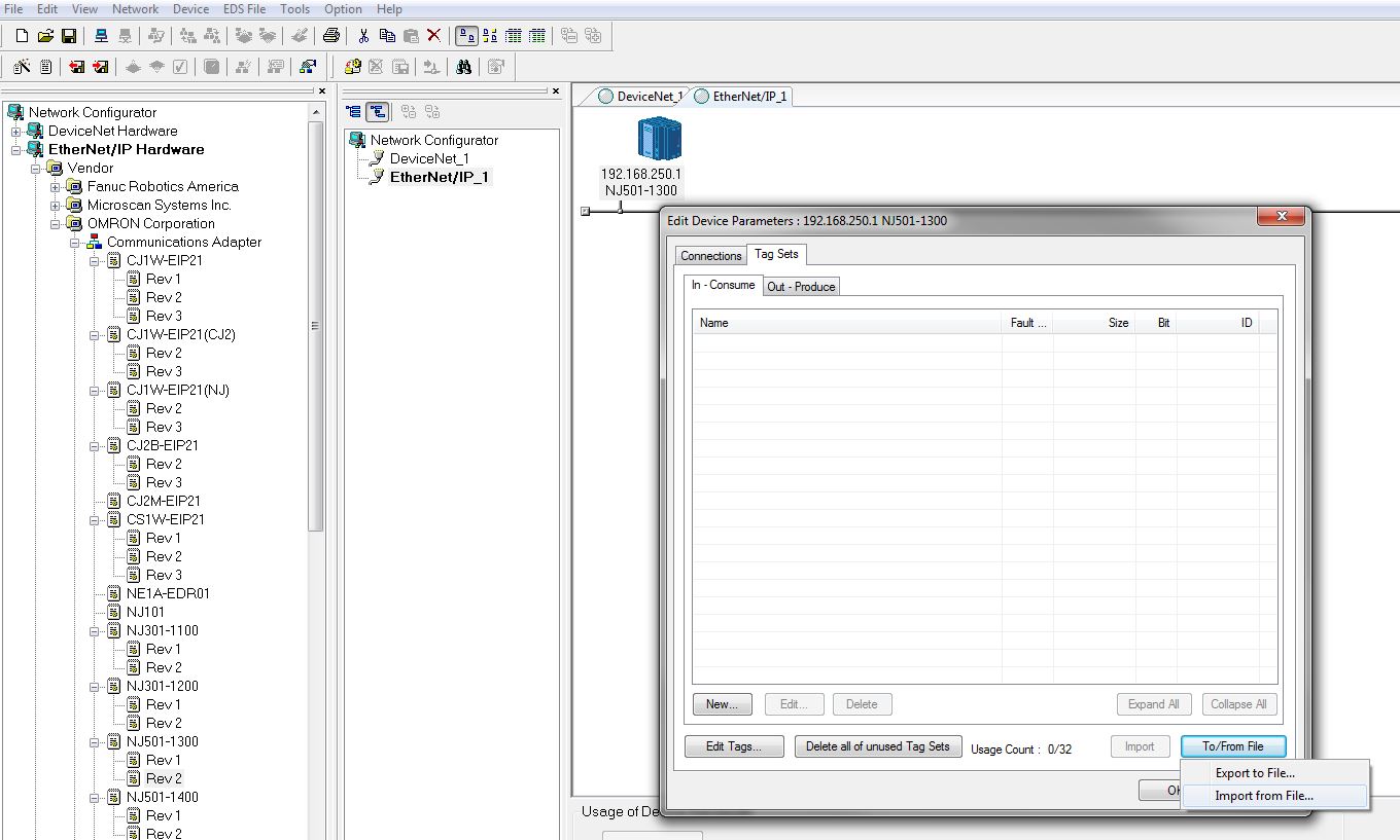 Import to Net Config