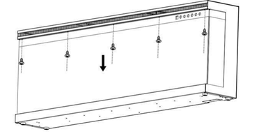Remove 5 screws securing glass panel