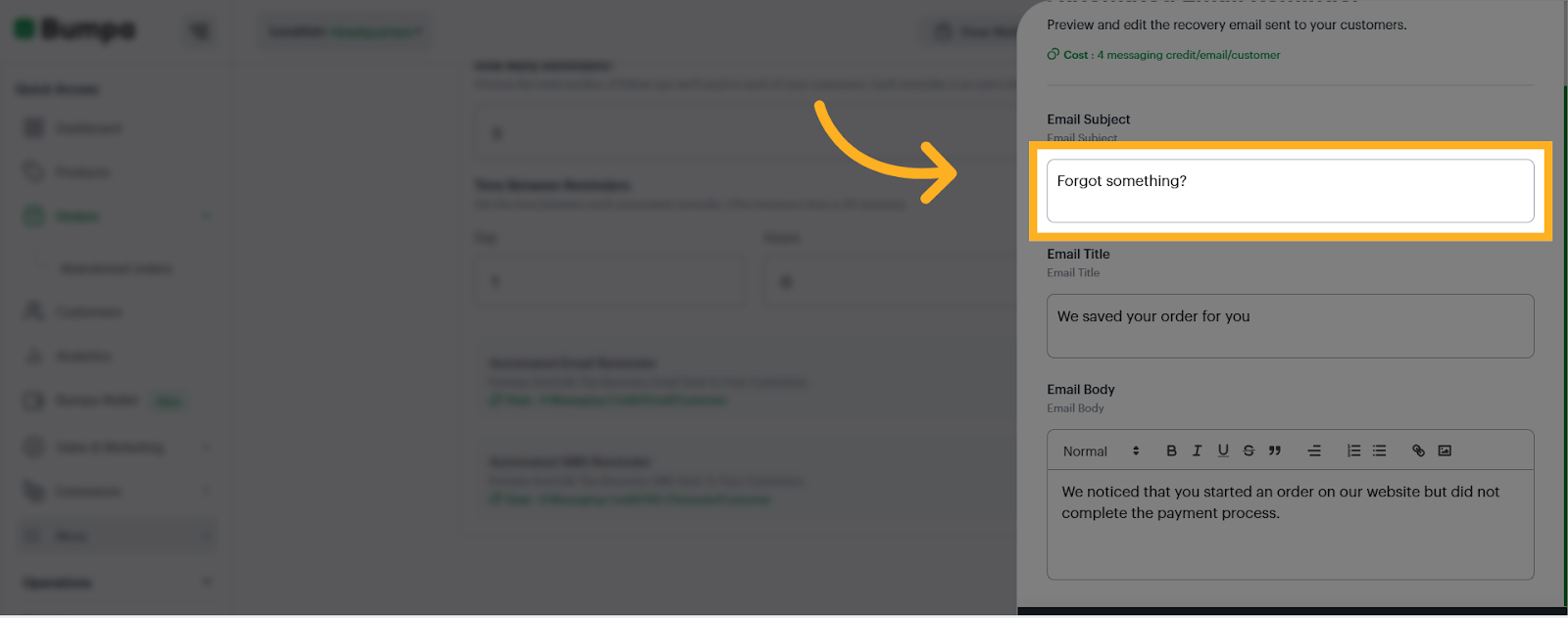 Input the email subject