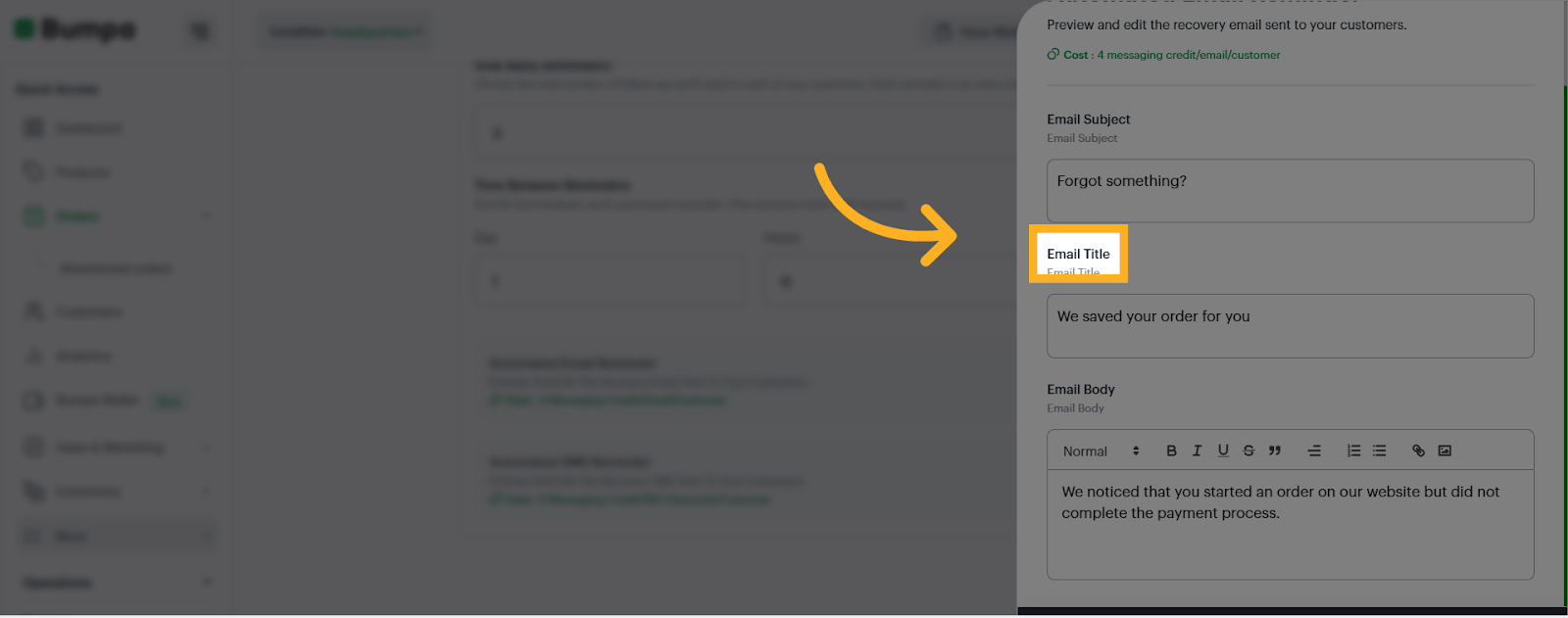 Input the 'Email Title'