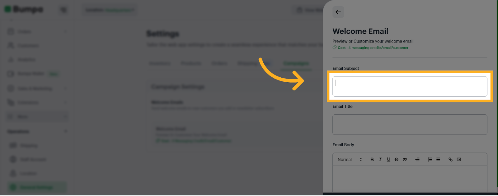 Input the email subject