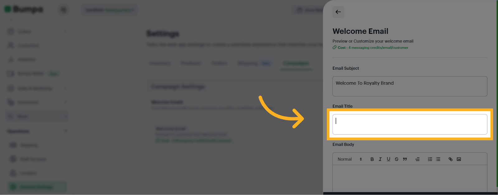 Input the email title