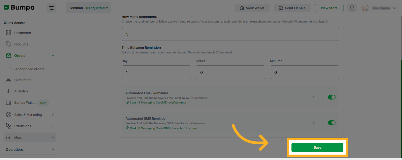 Save Campaign Settings