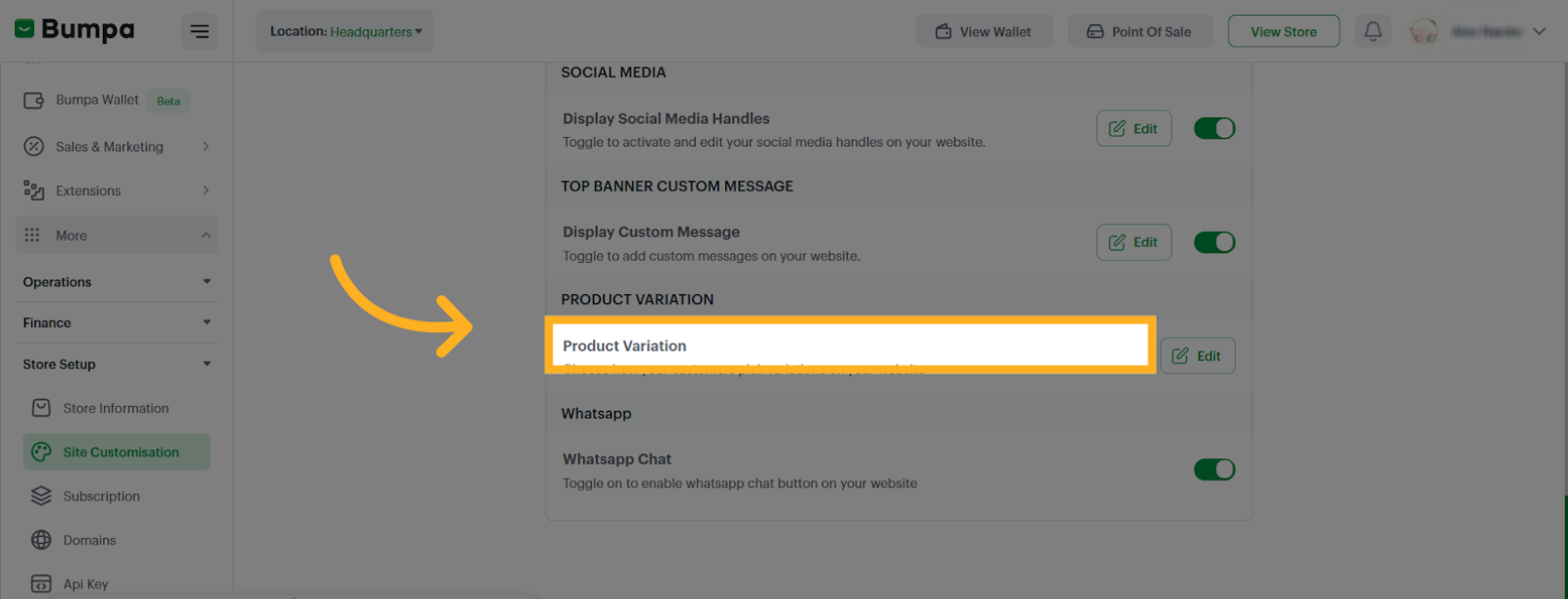 Click 'Product Variation'