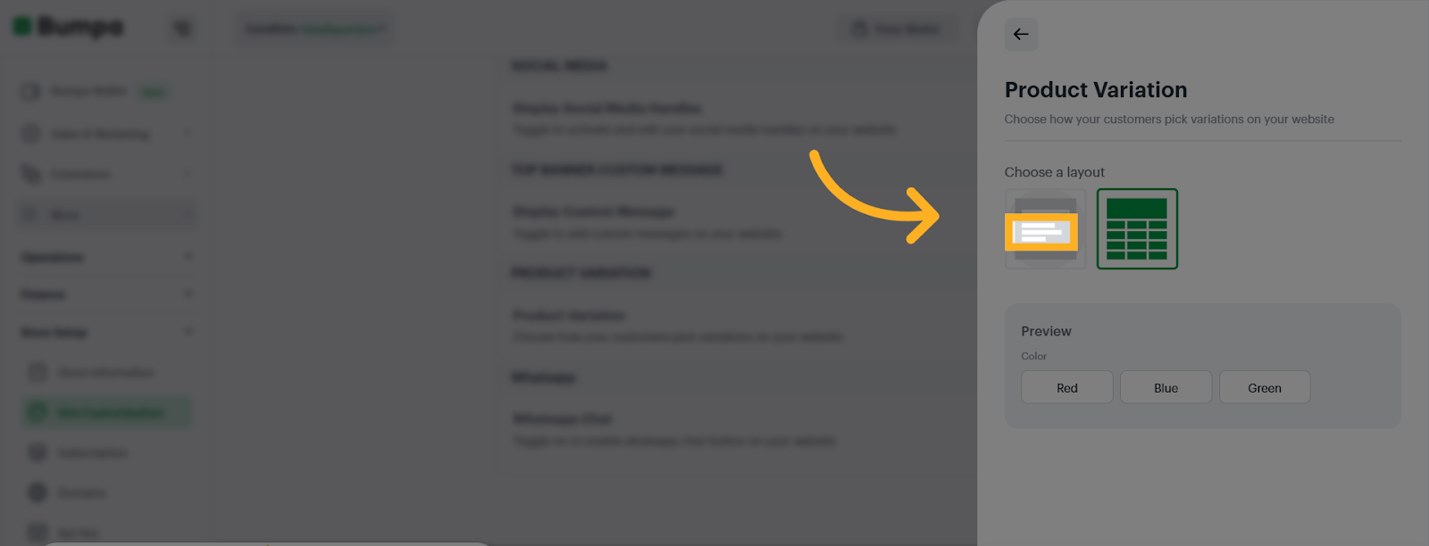 You can select List view
