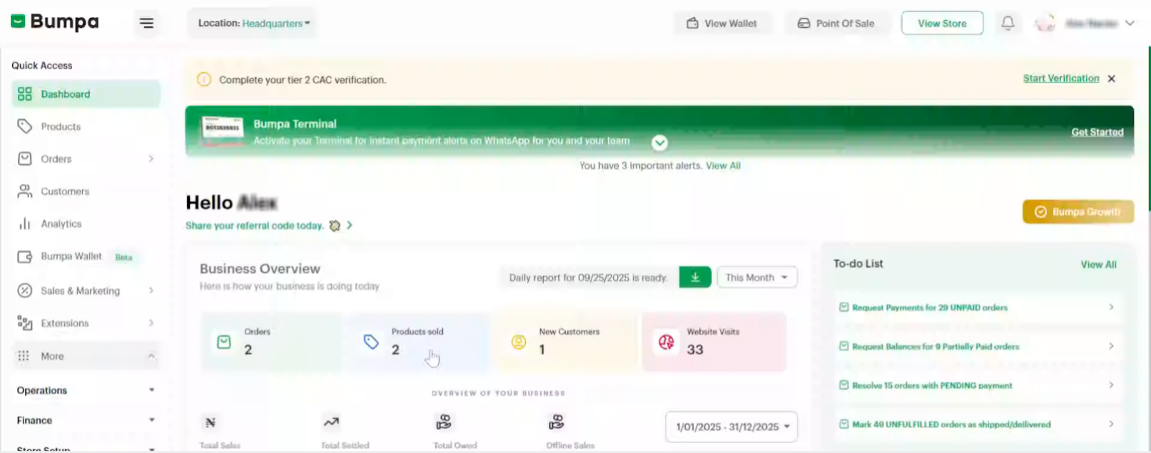 Log into the web app