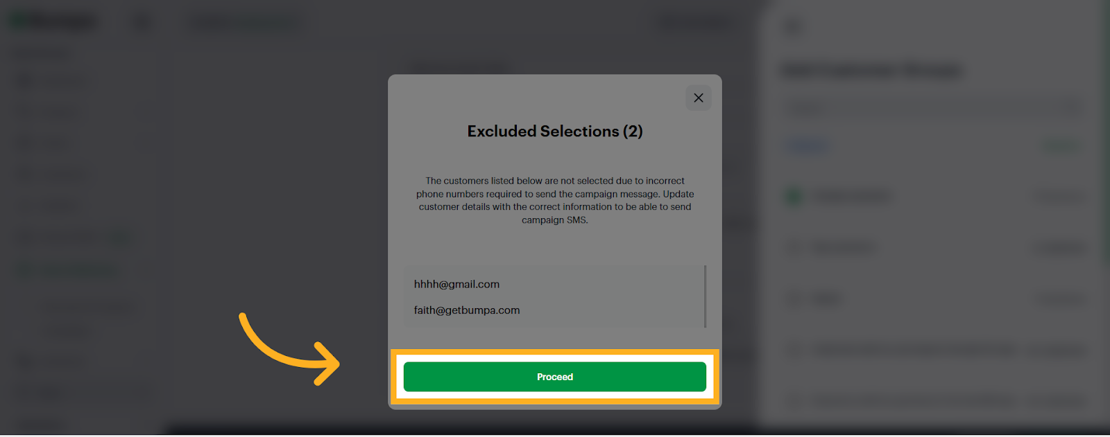 Customers without phone number will be excluded from the customer group