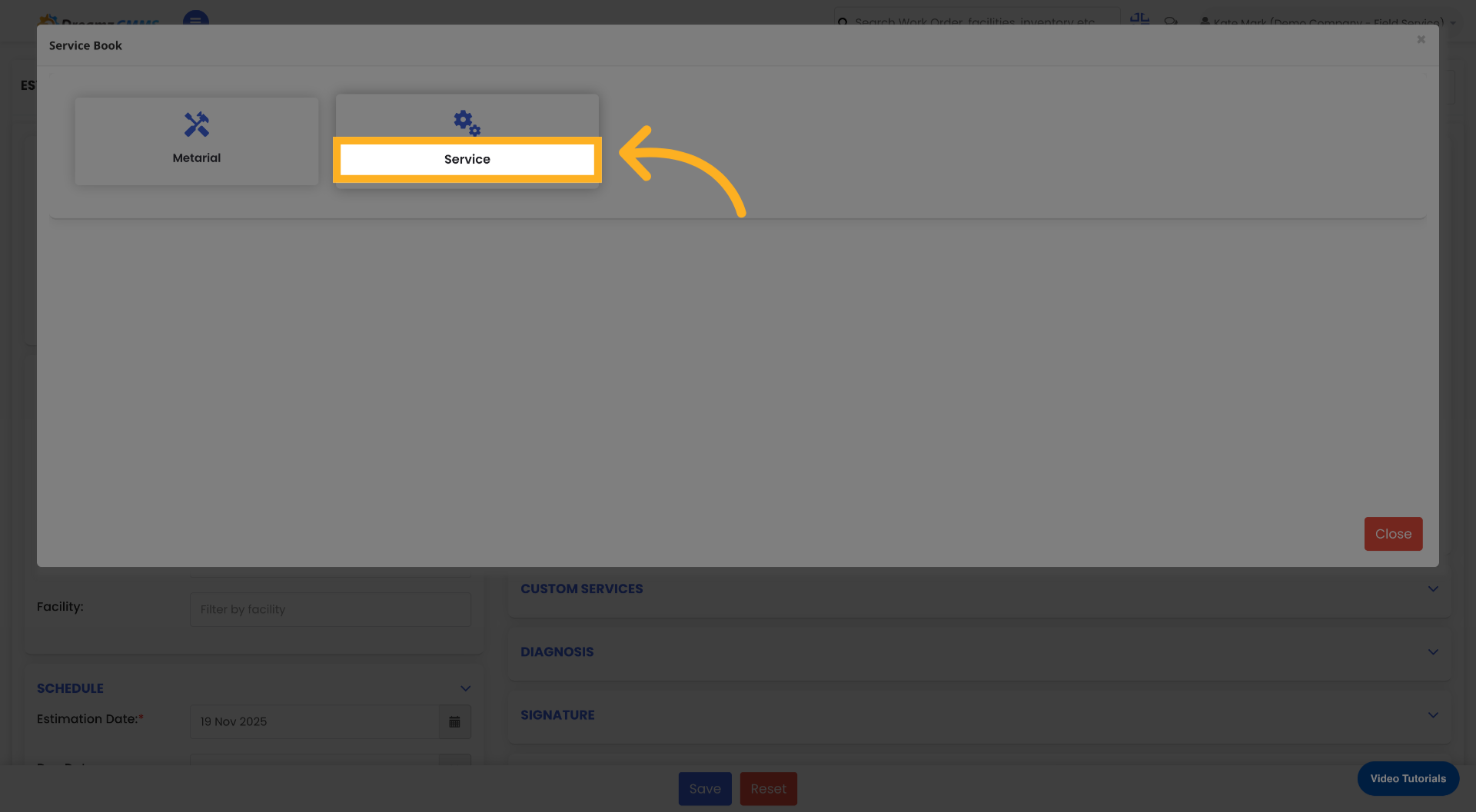 Select Service Category