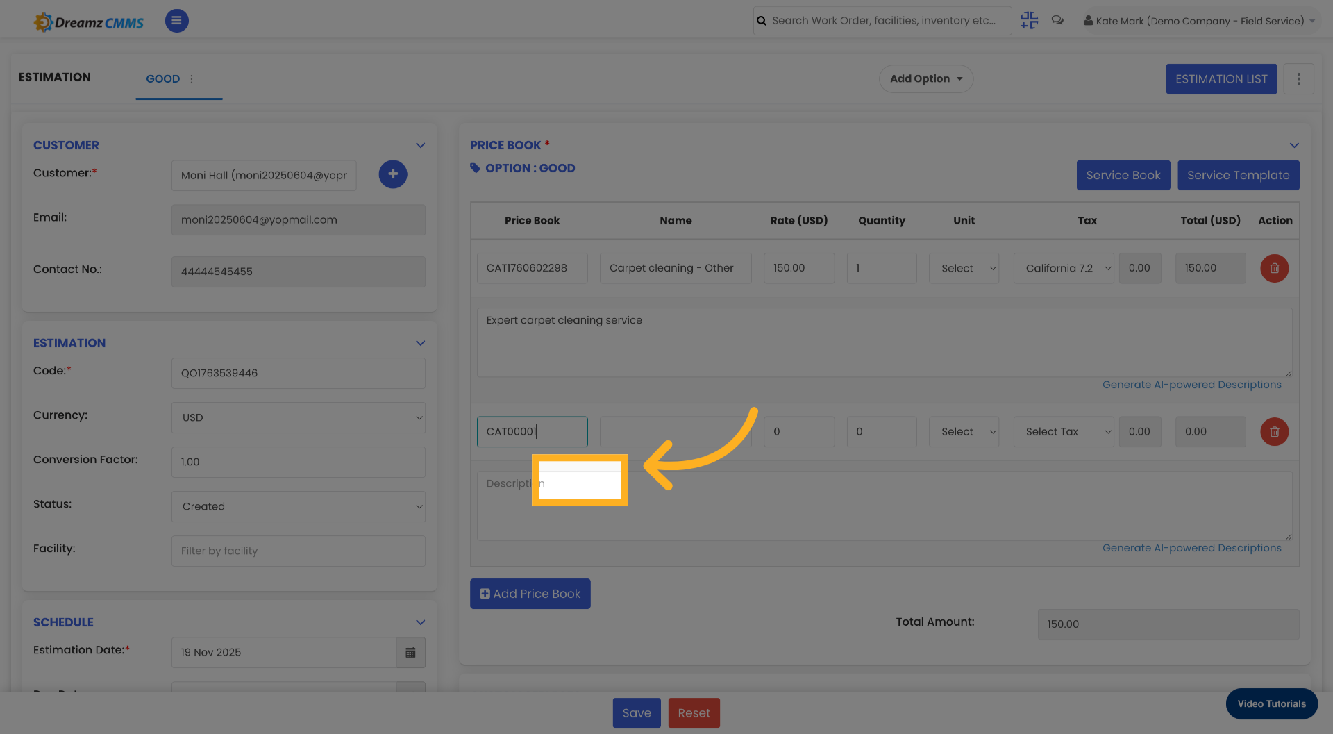 Select Price Book Category