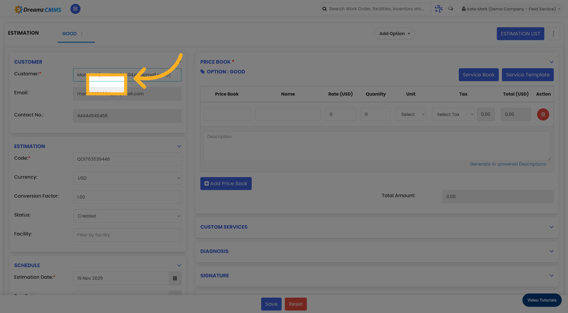 Select Customer From List
