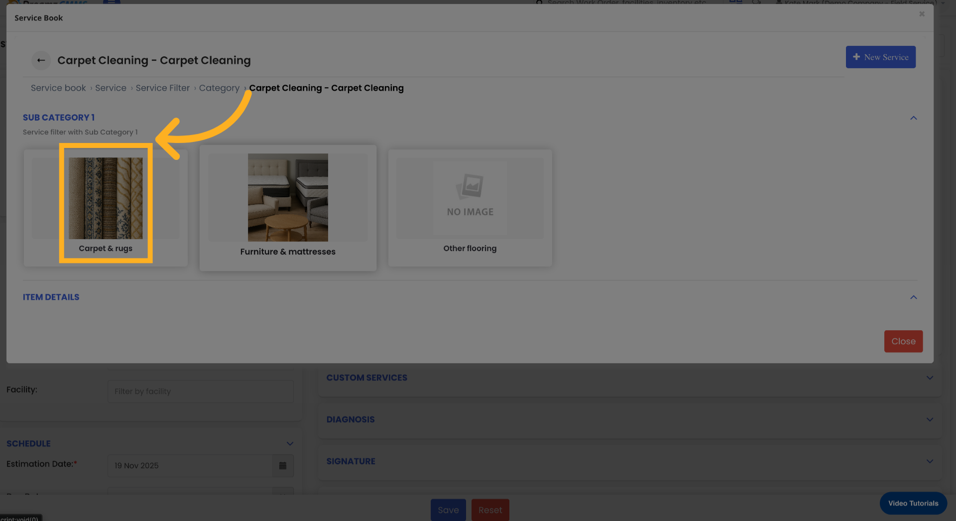 Select sub-category to see its details