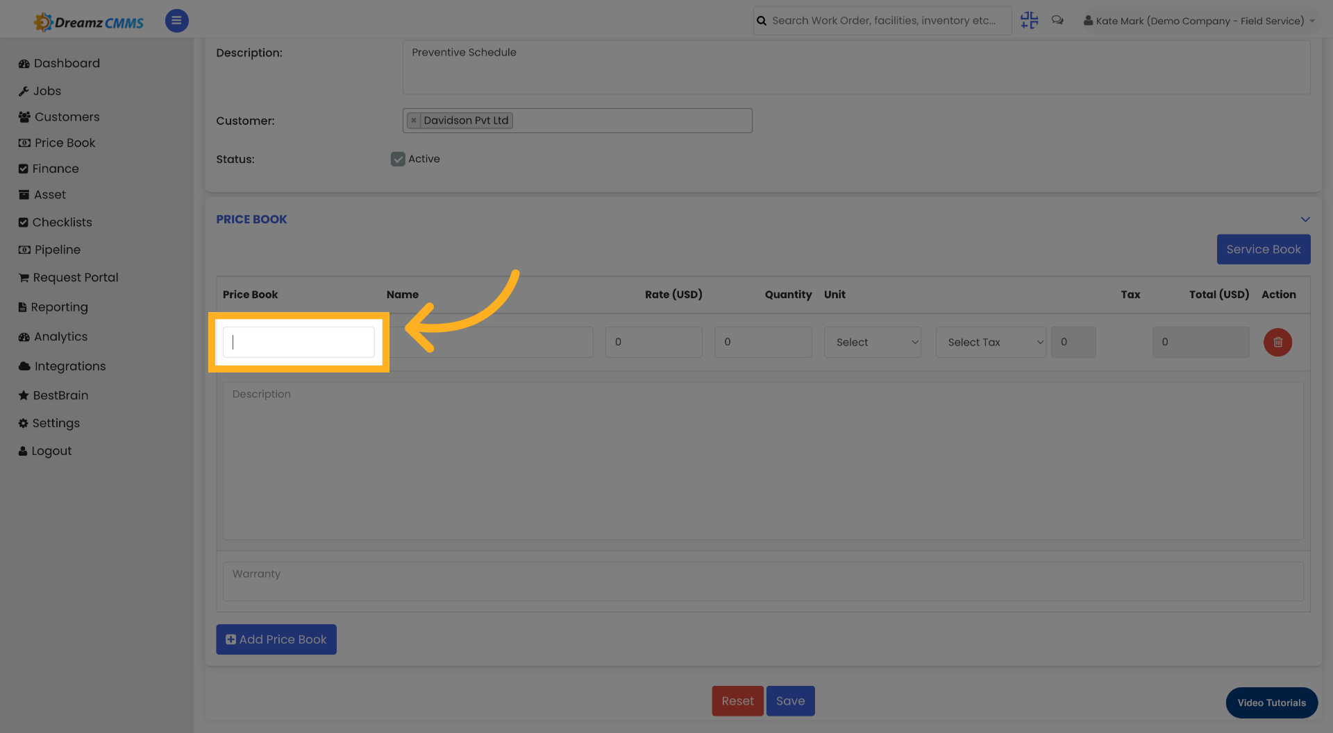 Click to Add Service