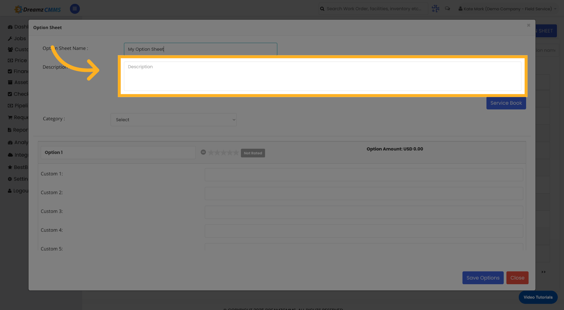 Select Description Field