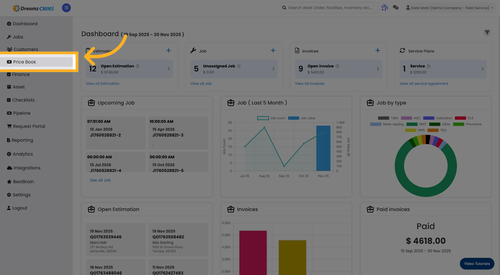 Navigate to Price Book