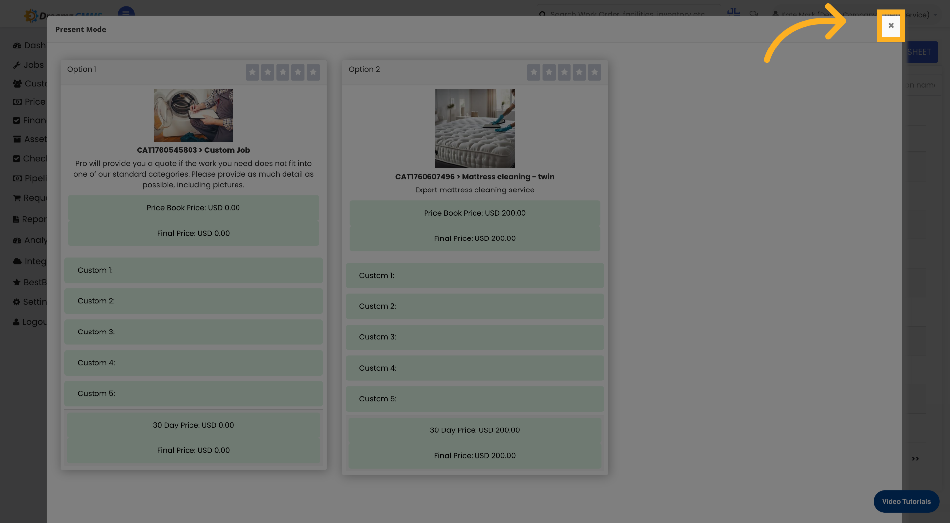 Exit Option Sheet Module