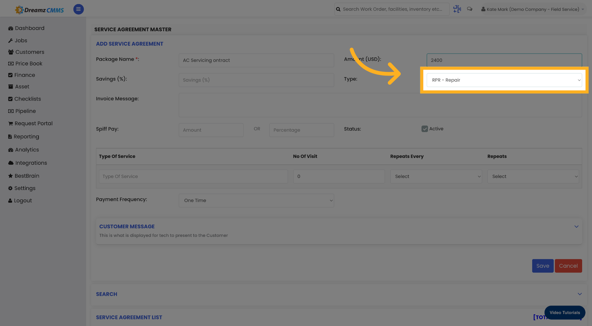 Choose Service Categories