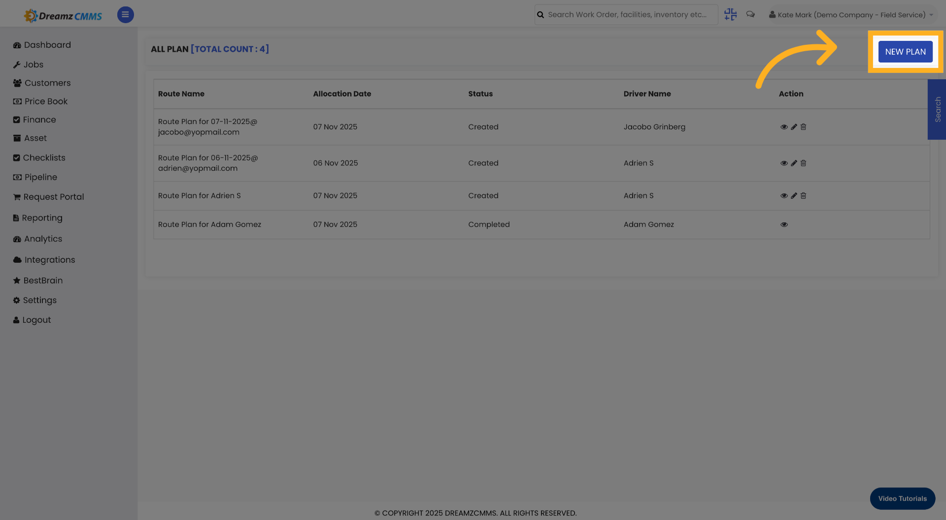 Start New Route Plan