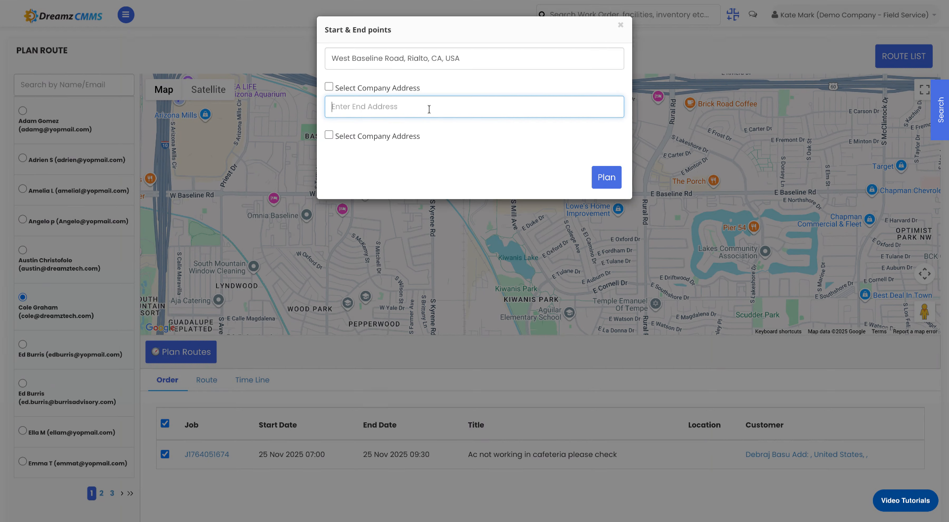 Enter Destination Location
