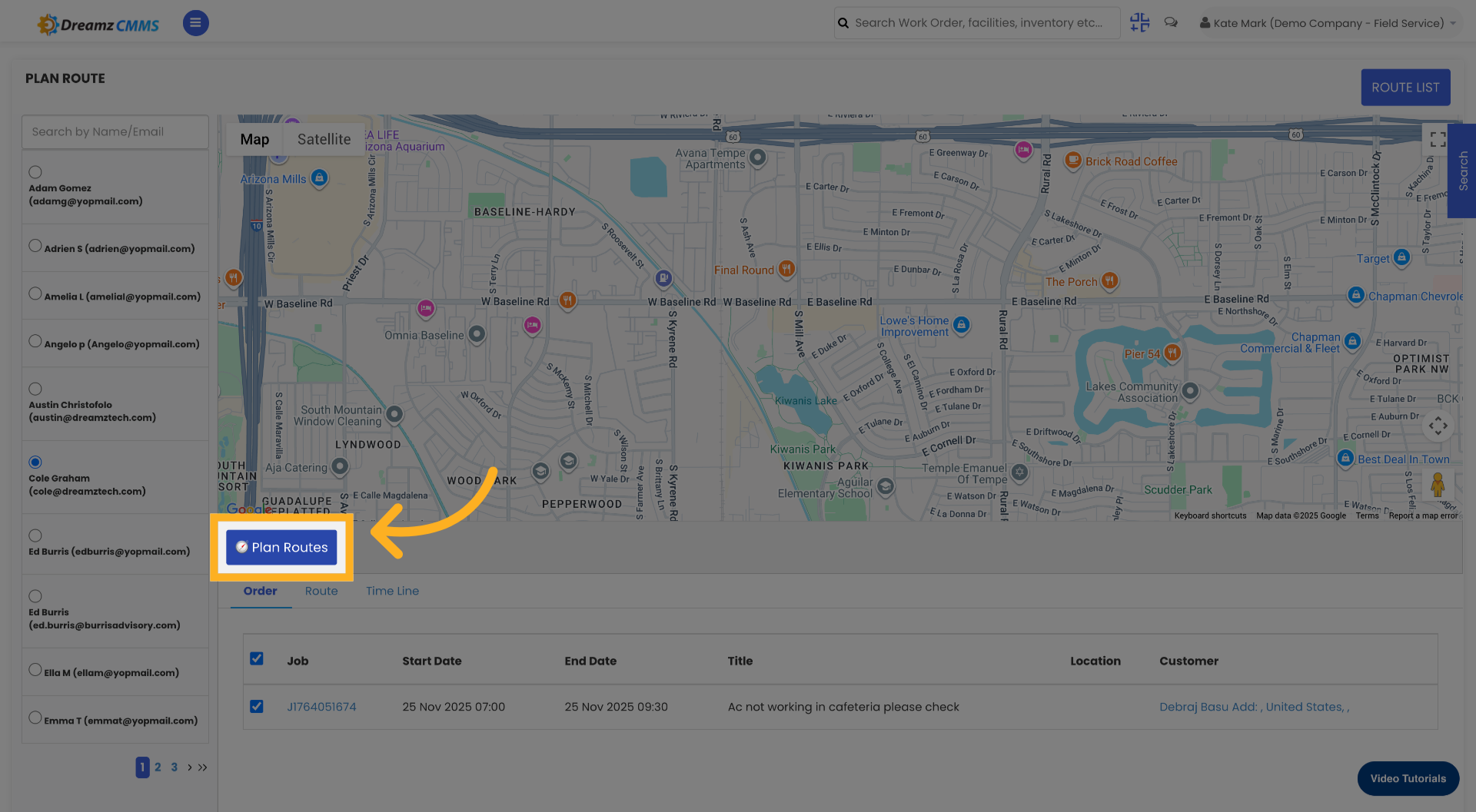 Access Plan Routes Feature