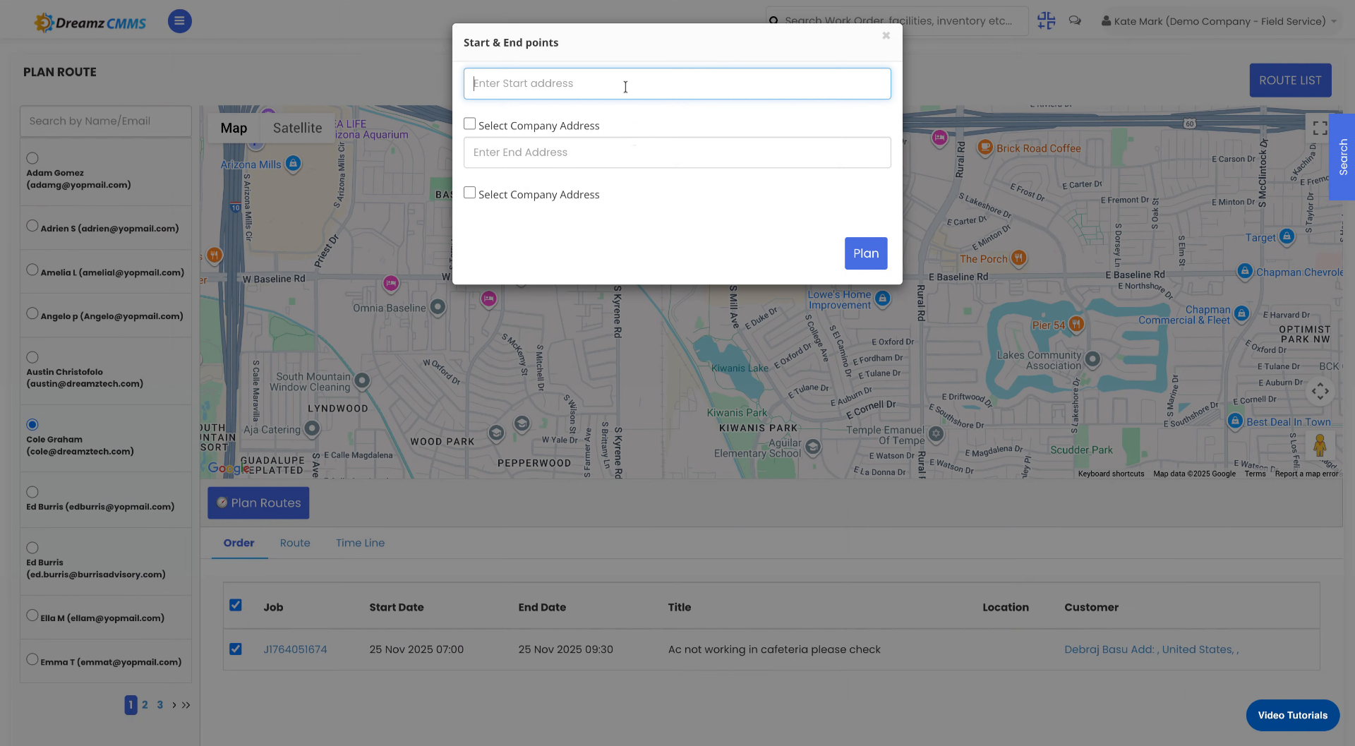 Enter Starting Location