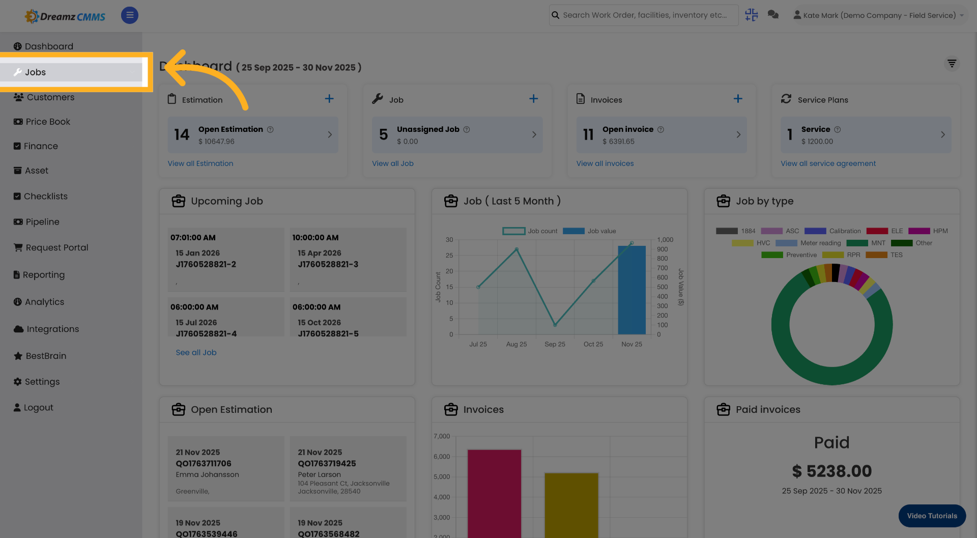 Navigate to Jobs Section