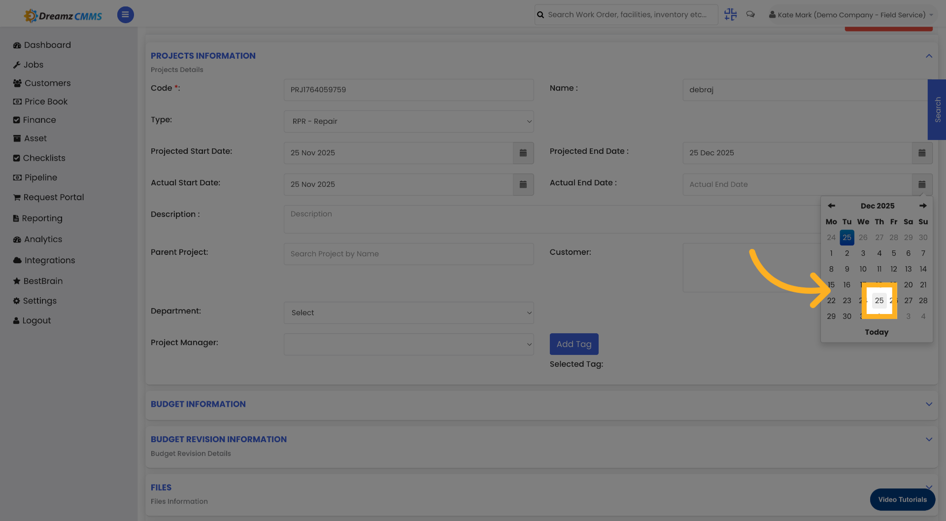 Confirm Actual End Date
