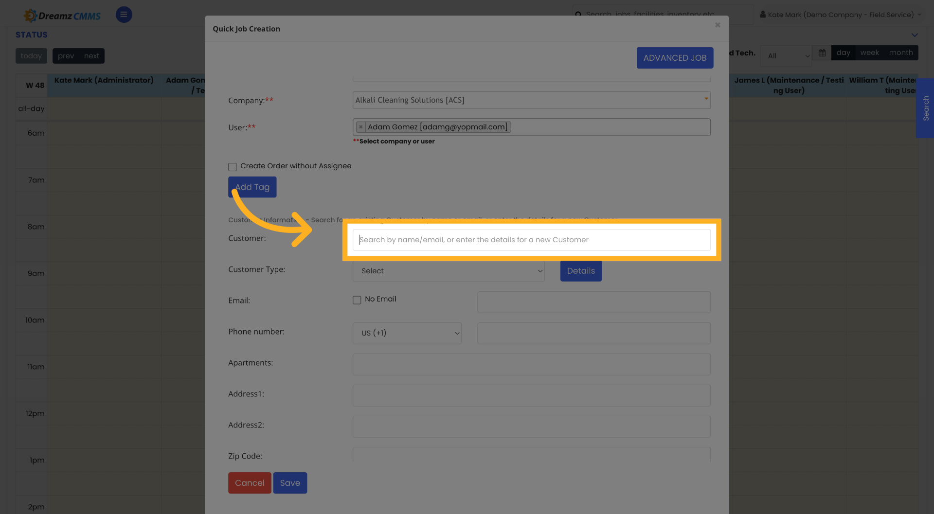 Open Customer Search