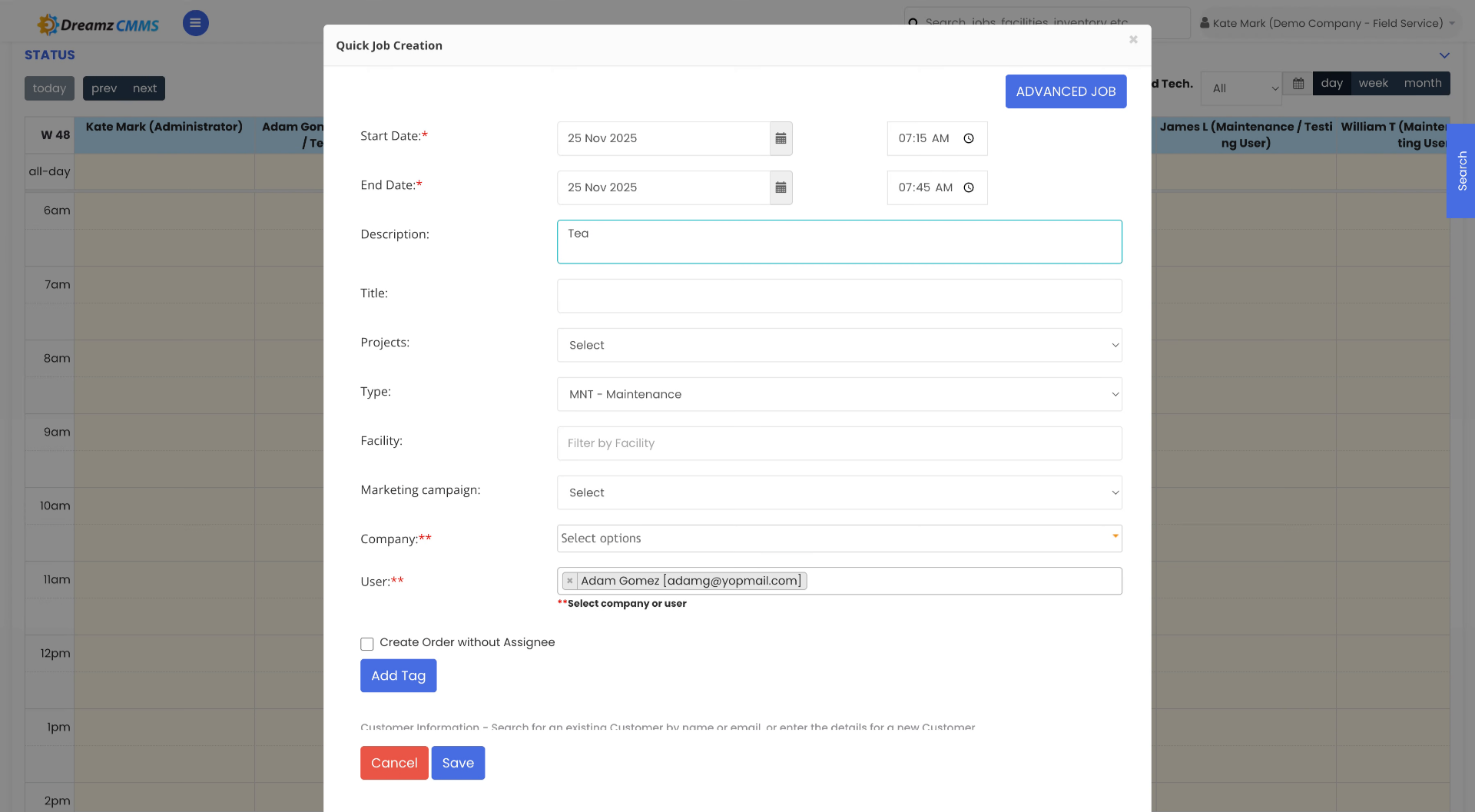 Enter Job Description