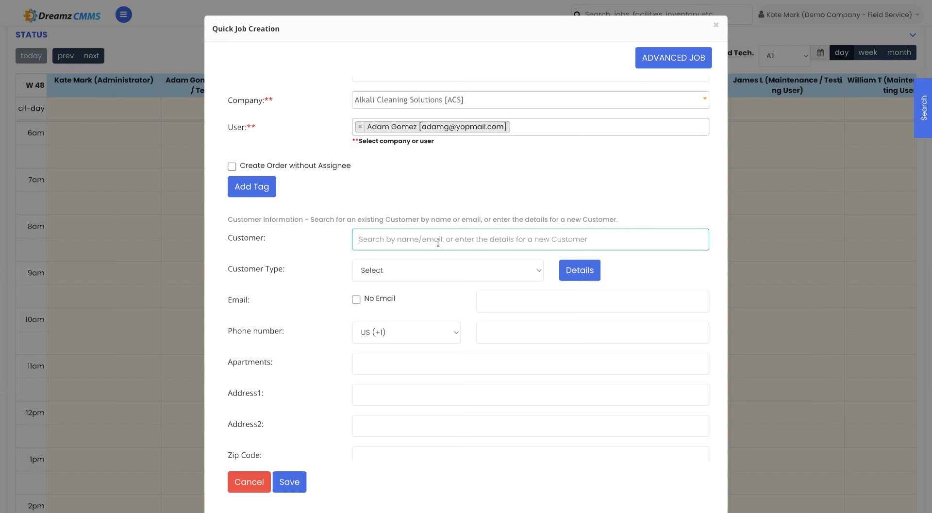 Enter Customer Search Term