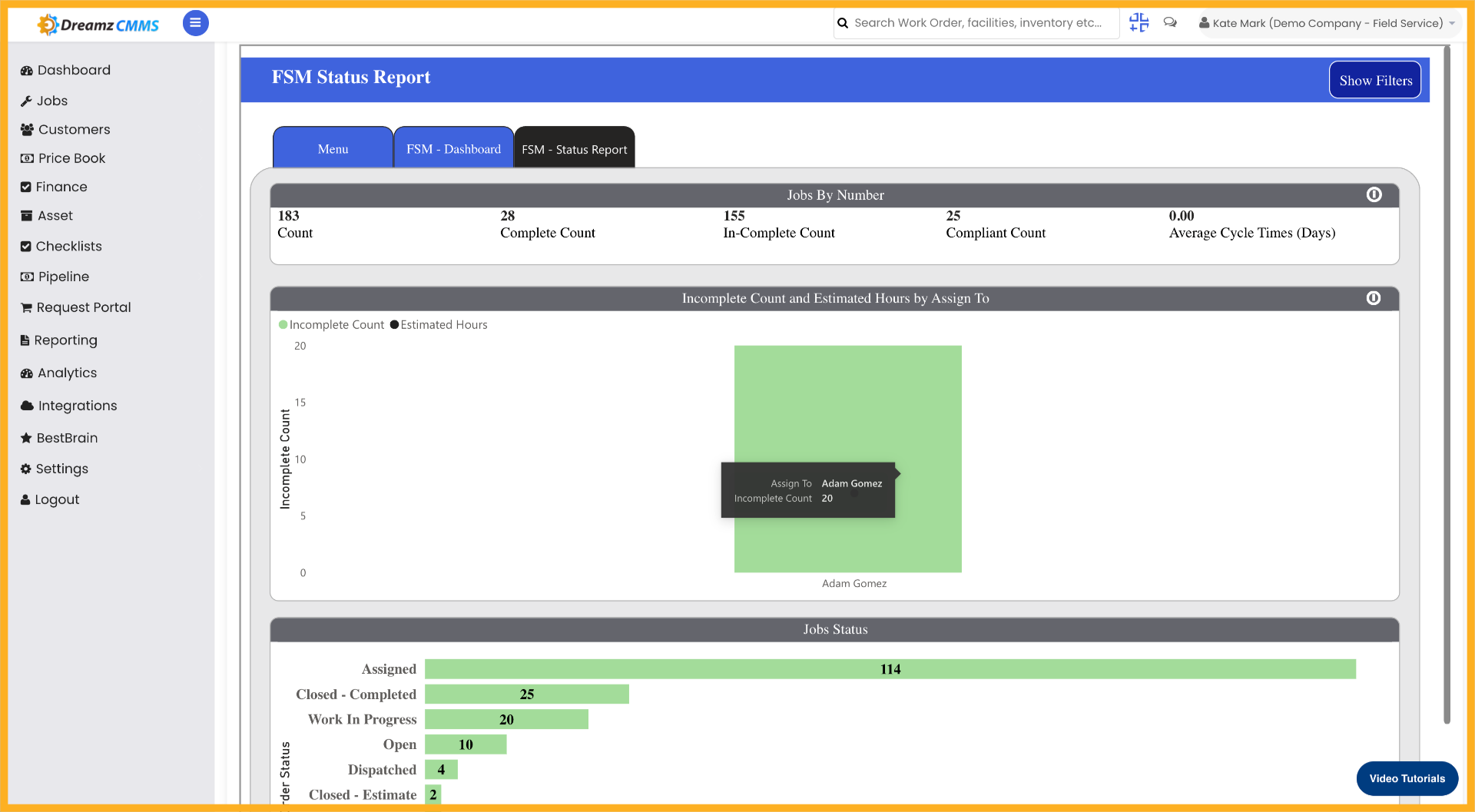 Click on FSM - Status Report