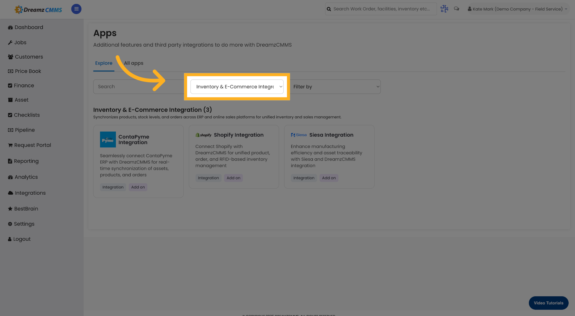 Select Integration Category