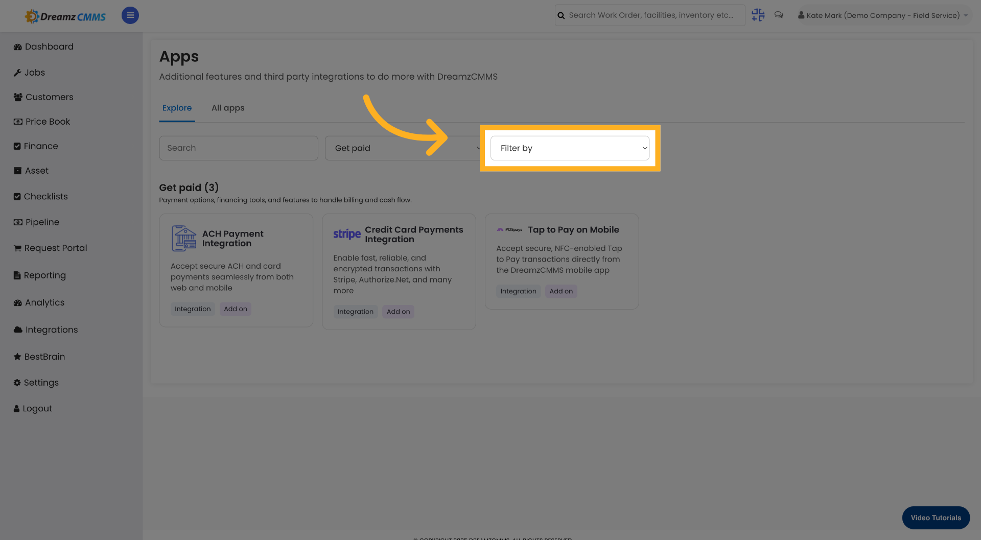 Apply Integration Filters