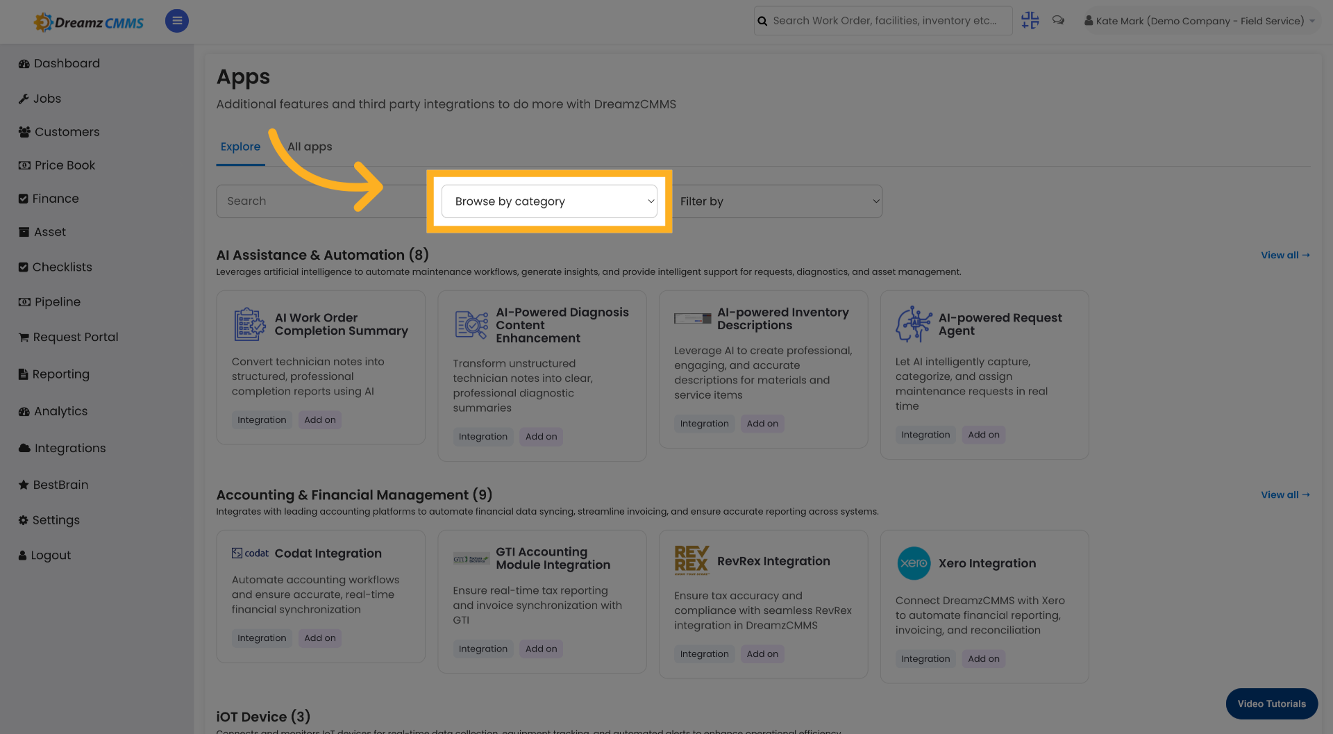 Browse Integration Categories Again
