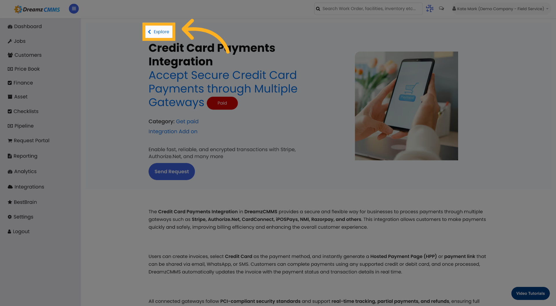 Explore Selected Integration