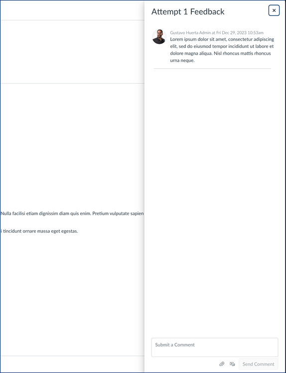 Assignment enhancement feedback window.