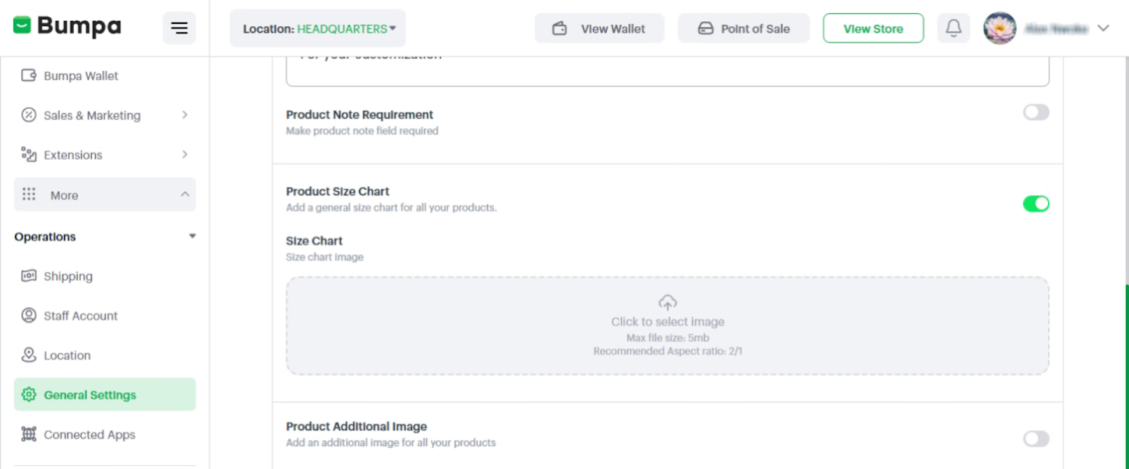 Upload Size Chart Image