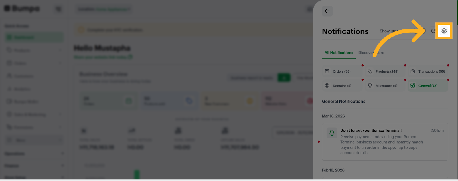 Access Specific Notification Settings