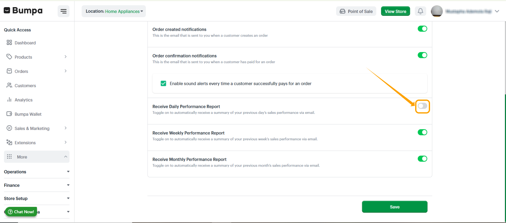 Save Notification Settings