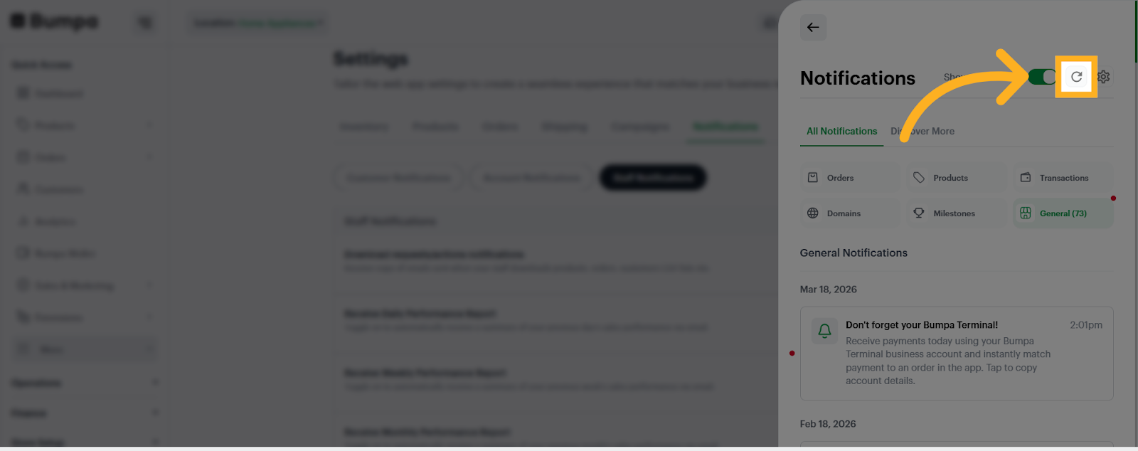 Open Notification Setting