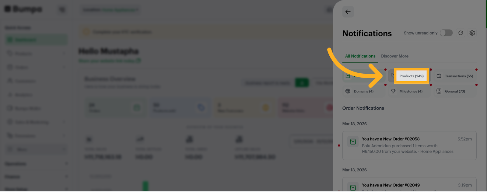 Access Product Notifications