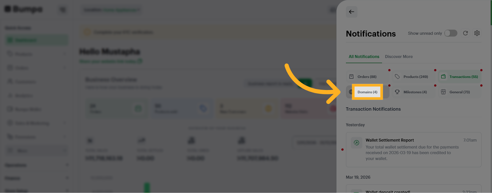 Manage Domain Notifications