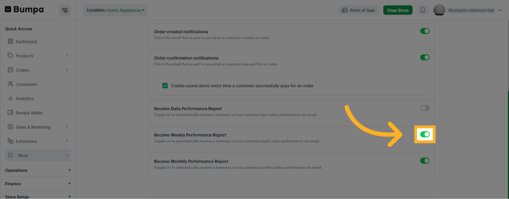 Open Notification Toggle