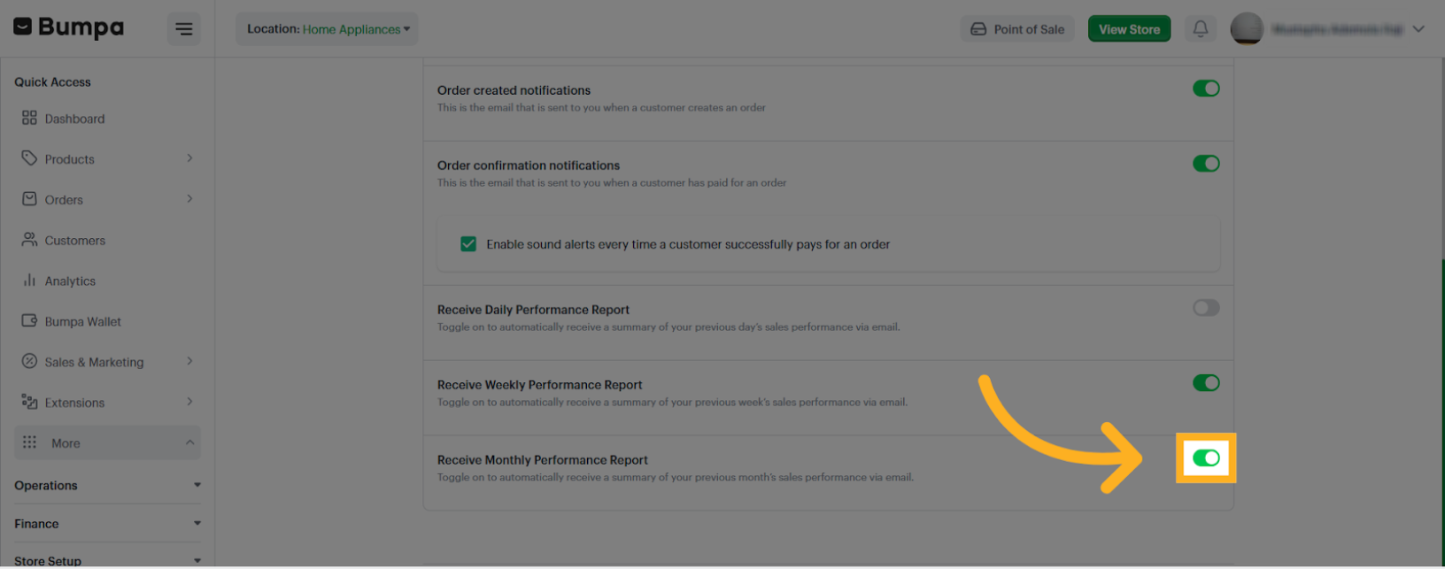 Open Notification Toggle