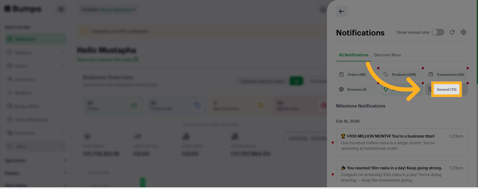 Open General Notifications