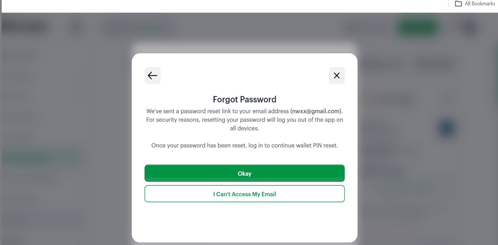 Proceed with PIN Reset Using “Forgot Password Option.