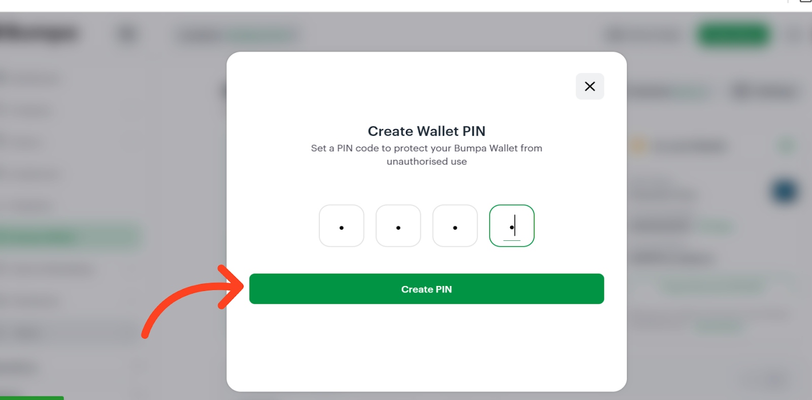Create Wallet Pin