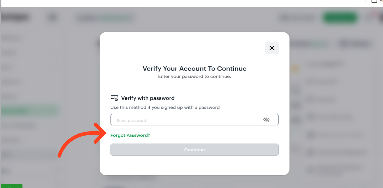 Select the “Forgot Password” option to reset your PIN if you’re unable to recall your password.