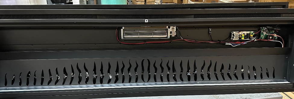 Removing 4 screws from flame panel