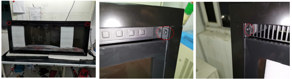 Reinstall front panel screws