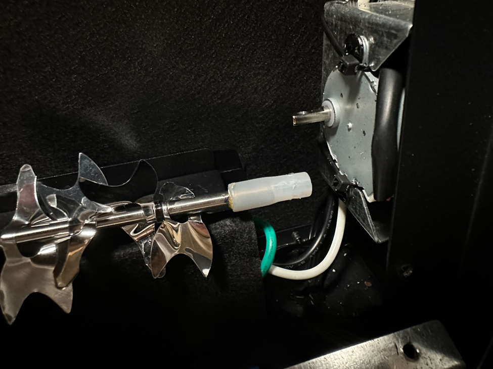 Flame rod detached from flame motor